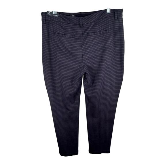 Liverpool NWT Black Burgundy Checkered High Rise Straight Leg Trousers 12 Tall - Picture 2 of 9